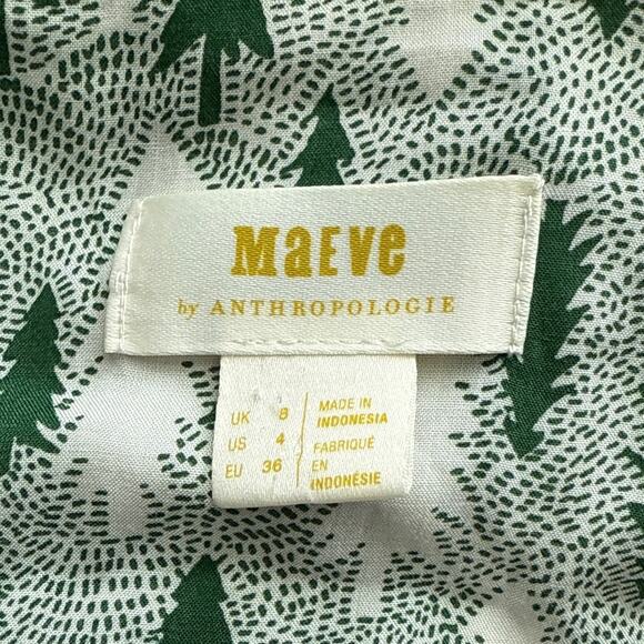Anthropologie Maeve Tree Marisol Button Blouse Green Size 4 - Picture 8 of 10